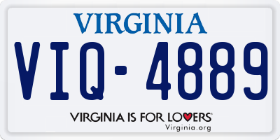 VA license plate VIQ4889