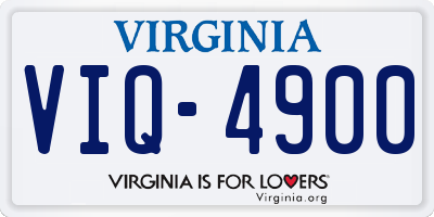 VA license plate VIQ4900