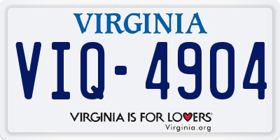 VA license plate VIQ4904