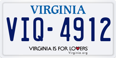 VA license plate VIQ4912