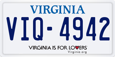 VA license plate VIQ4942