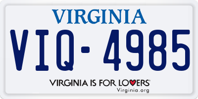 VA license plate VIQ4985