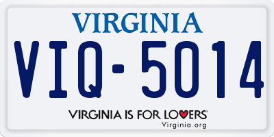 VA license plate VIQ5014