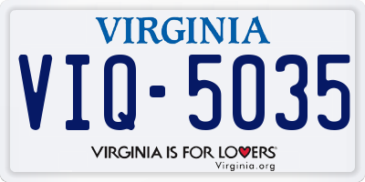 VA license plate VIQ5035
