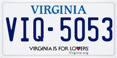 VA license plate VIQ5053
