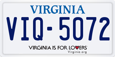 VA license plate VIQ5072