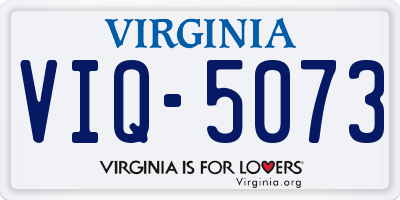 VA license plate VIQ5073