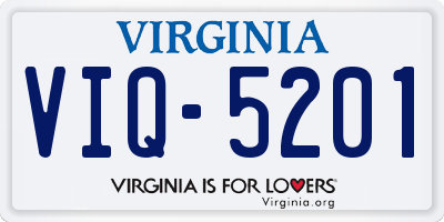 VA license plate VIQ5201