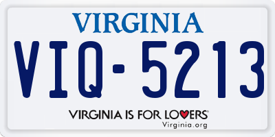 VA license plate VIQ5213