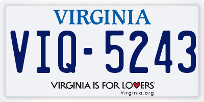 VA license plate VIQ5243