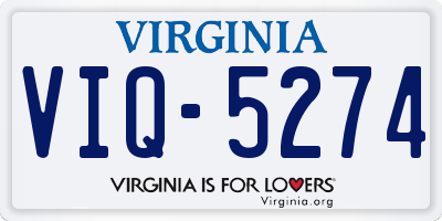 VA license plate VIQ5274