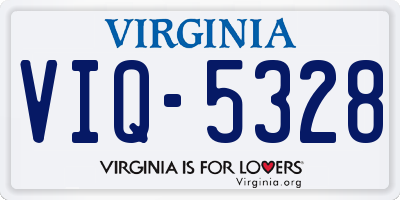 VA license plate VIQ5328