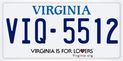 VA license plate VIQ5512