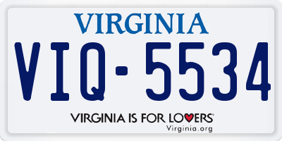 VA license plate VIQ5534