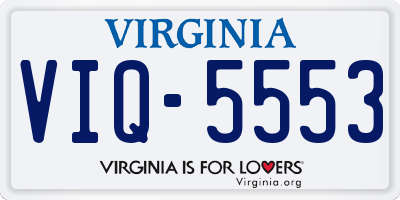 VA license plate VIQ5553