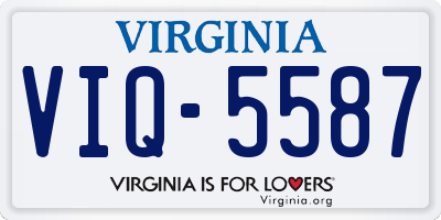 VA license plate VIQ5587
