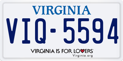 VA license plate VIQ5594