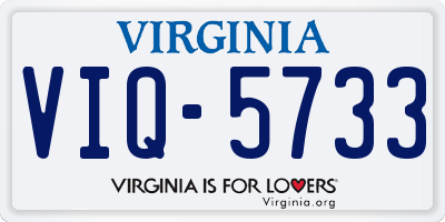 VA license plate VIQ5733