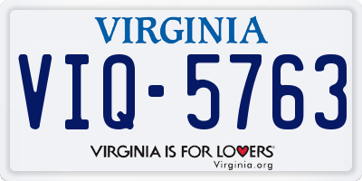 VA license plate VIQ5763