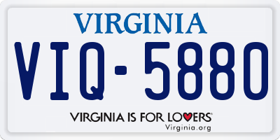 VA license plate VIQ5880