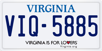 VA license plate VIQ5885