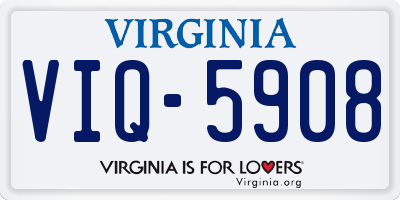 VA license plate VIQ5908