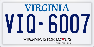 VA license plate VIQ6007