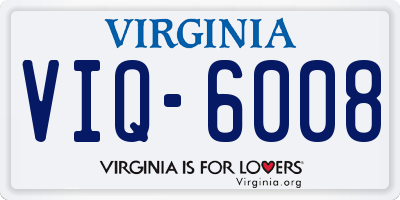 VA license plate VIQ6008