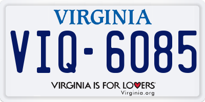 VA license plate VIQ6085