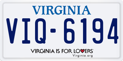 VA license plate VIQ6194