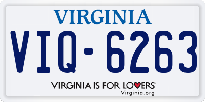 VA license plate VIQ6263