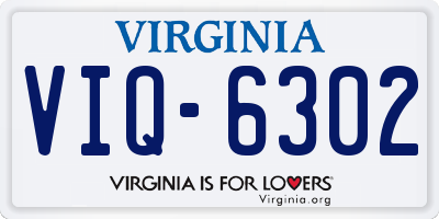VA license plate VIQ6302