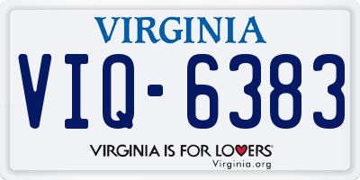 VA license plate VIQ6383