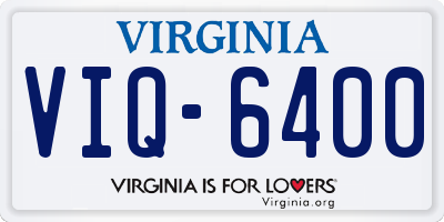 VA license plate VIQ6400