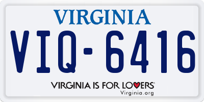 VA license plate VIQ6416
