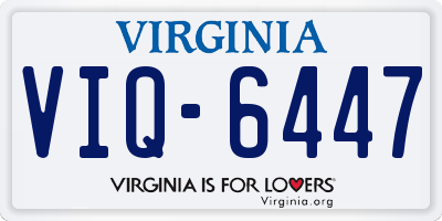 VA license plate VIQ6447
