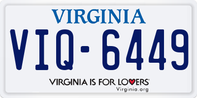 VA license plate VIQ6449