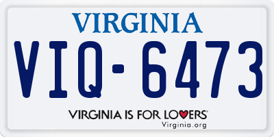 VA license plate VIQ6473