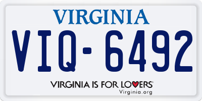 VA license plate VIQ6492