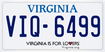 VA license plate VIQ6499