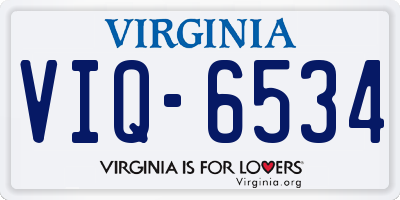 VA license plate VIQ6534