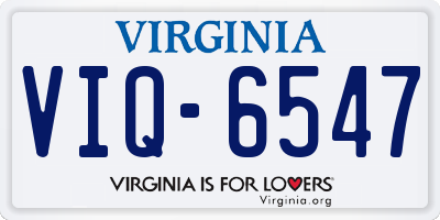 VA license plate VIQ6547