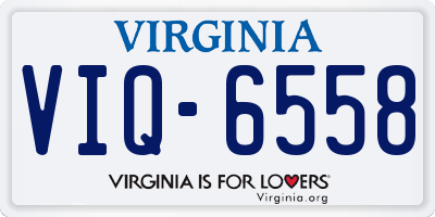 VA license plate VIQ6558