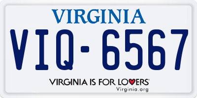 VA license plate VIQ6567