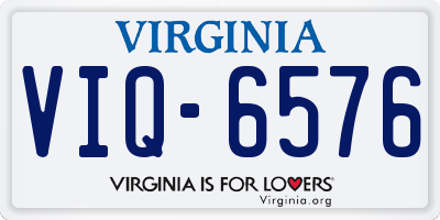 VA license plate VIQ6576