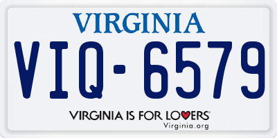 VA license plate VIQ6579
