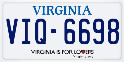VA license plate VIQ6698