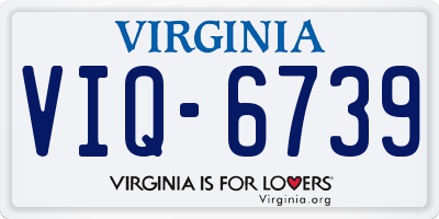 VA license plate VIQ6739