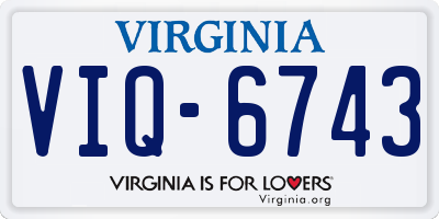 VA license plate VIQ6743