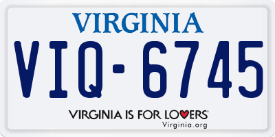 VA license plate VIQ6745